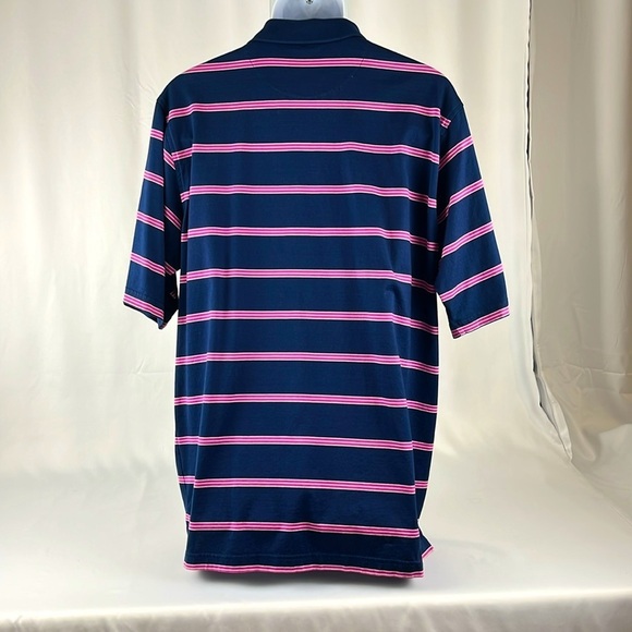 Jack Nicklaus Legacy Short Sleeve Golf Polo Shirt Size Large Navy Pink White - Picture 4 of 13